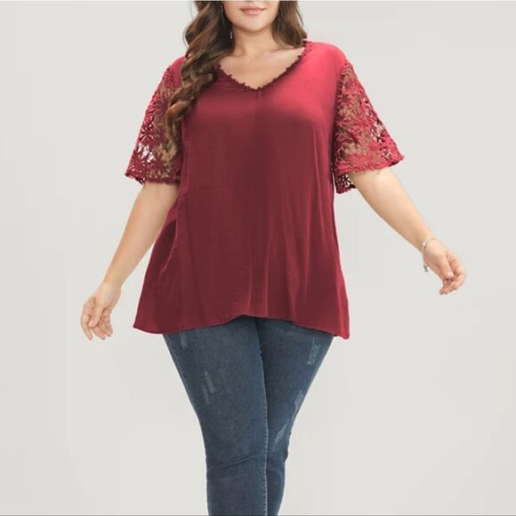 NWT BloomChic floral sleeve shirt 12/L - Picture 1 of 10